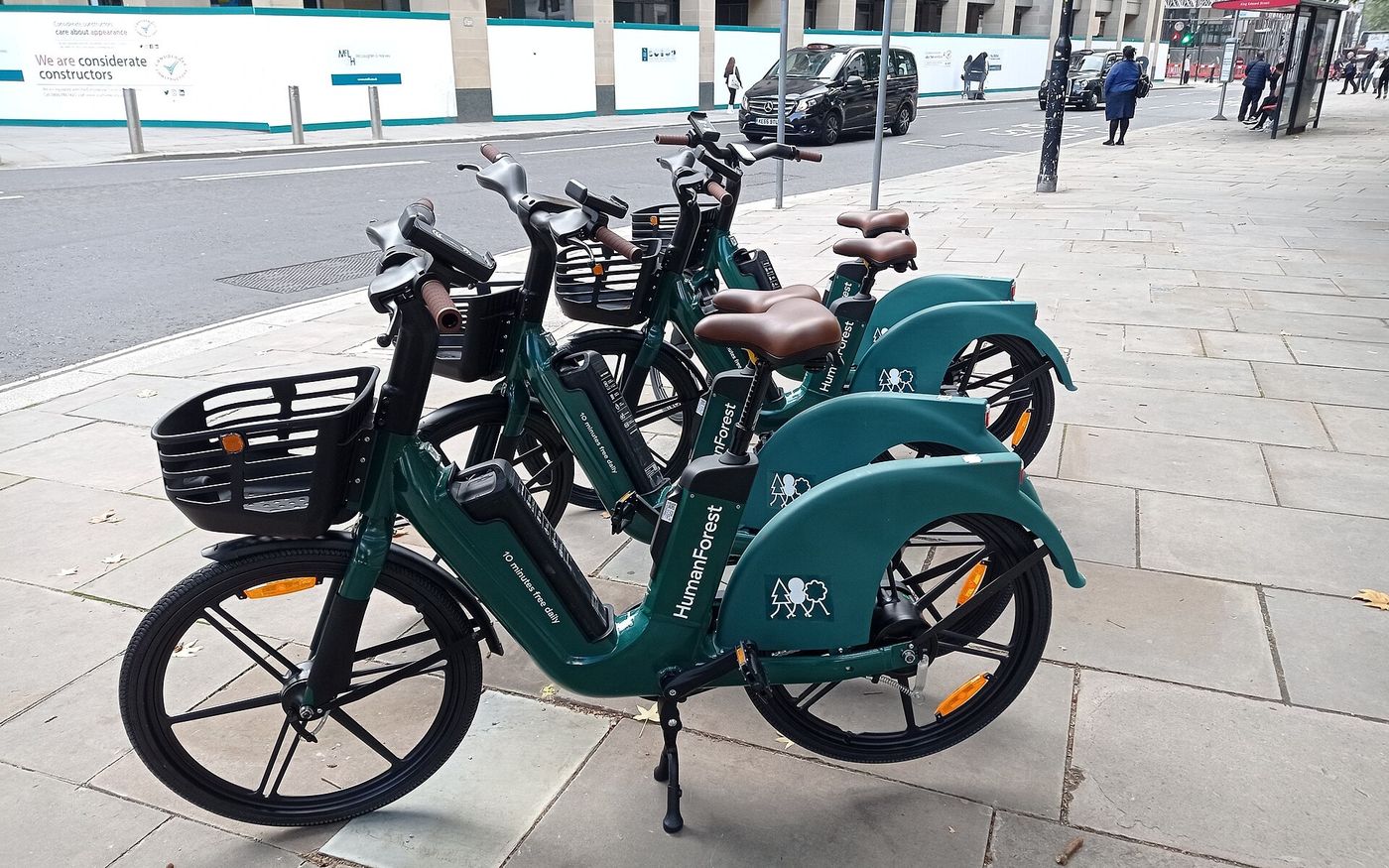 Electric bicycle on a city street